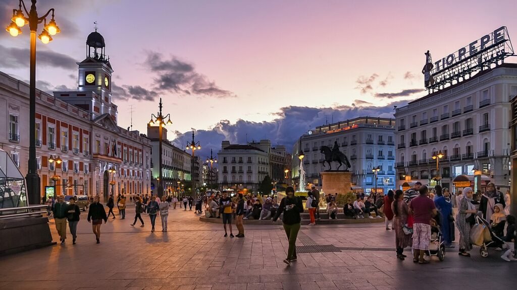 Spain Winter Travel Guide – Puerta del Sol in Madrid during winter celebrations